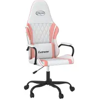 vidaXL Gamestoel kunstleer wit en roze
