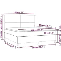 vidaXL Boxspring met matras stof crèmekleurig 180x200 cm