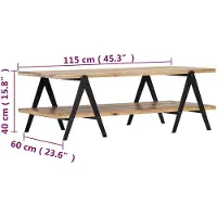 vidaXL Salontafel 115x60x40 cm massief mangohout