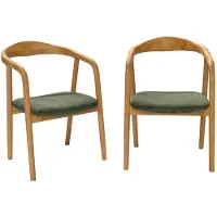 Sweeek Stoelen vintage rubberhout en corduroy (set van 2) Naturel