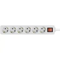 Goobay Stekkerdoos 6-voudig | 5 meter (Schakelaar, Wit)