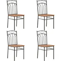 vidaXL Eetkamerstoelen 4 st MDF bruin