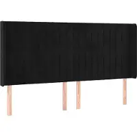 vidaXL Hoofdbord met randen 183x16x118/128 cm fluweel zwart