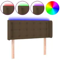 vidaXL Hoofdbord LED 93x16x78/88 cm stof donkerbruin