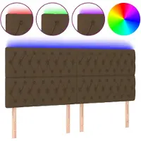 vidaXL Hoofdbord LED 180x7x118/128 cm stof donkerbruin
