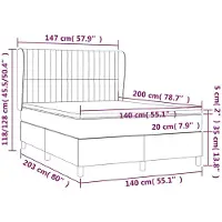 vidaXL Boxspring met matras stof taupe 140x200 cm