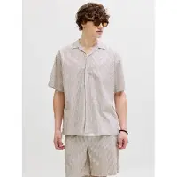Jack & Jones Overhemd 'Hawaii' lichtbruin / wit