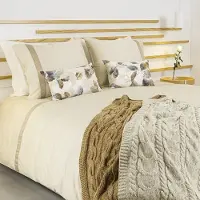 Dommelin Dekbedovertrek Listra Satijn 300TC Beige-Kaki 200x200/220 cm
