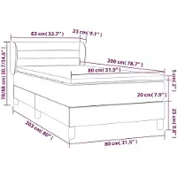 vidaXL Boxspring met matras stof crèmekleurig 80x200 cm