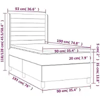 vidaXL Boxspring met matras stof taupe 90x190 cm