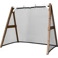 Axi 4-in-1 SportsFun in bruin & wit | 4-in-1 Frame voor schommel, voetbal, volleybal en tennis | Schommelframe & Net voor diverse sporten