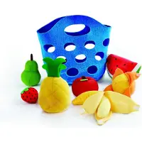 Hape Fruitmandje - Speelgoed Fruitkorf met 7 Zachte Stuks Speelfruit, vanaf 18 Maanden