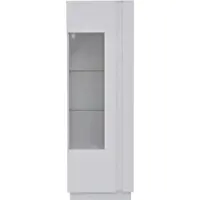 OKWISH Vitrinekast - Hoogglans Front - Met Led Verlichting Via App - Woonkamer Presentatiekast Wit - 60x40x180 Cm