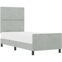 vidaXL Boxspringbed met hoofdeinde, lichtgrijs, 80 x 200 cm, fluweel