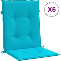 vidaXL Stoelkussens 6 st lage rug stof turquoise