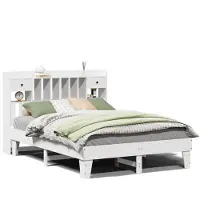 vidaXL Bedframe zonder matras massief grenenhout wit 160x200 cm