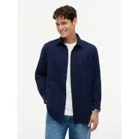 Tommy Hilfiger Cotton Overshirt Carbon Navy Maat: XL | Longsleeves Outlet | Heren | Blauw