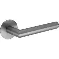 Intergriff Deurkruk (2x) Celia rond 20mm haaks op ultra dunne rozetten van 3mm geborsteld gun metal PVD gecoat | Ronde deurklinken