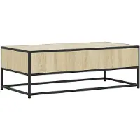 vidaXL Salontafel 100x50x35 cm bewerkt hout en metaal sonoma eiken