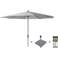 Platinum Riva stokparasol 3.5 m. rond - Light Grey met voet en hoes