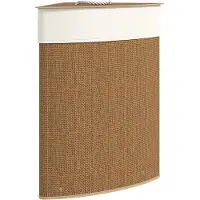 HOMCOM Laundry Hamper Bamboe 35L x 35B x 60H cm Bruin