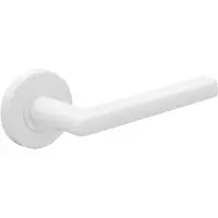 Intergriff Deurkruk (2x) Stella rond 12,5mm haaks op rozet mat wit PVD gecoat | Witte deurklinken