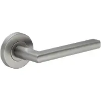 Intergriff Deurkruk (2x) Stella rond 12,5mm haaks op rozet geborsteld gun metal PVD gecoat | Ronde deurklinken