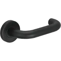 Intergriff Deurkruk (2x) Valentina rond model u 20mm haaks op rozet mat zwart PVD gecoat | Zwarte raamsluitingen | Zwarte raamsluitingen | Zwarte raamsluitingen