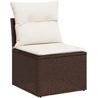 vidaXL 6-delige Loungeset met kussens poly rattan bruin