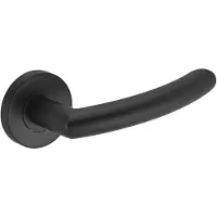 Intergriff Deurkruk (2x) Luca rond 20mm haaks op rozet mat zwart PVD gecoat | Zwarte raamsluitingen | Zwarte raamsluitingen | Zwarte raamsluitingen | Zwarte