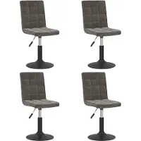 vidaXL Eetkamerstoelen draaibaar 4 st fluweel donkergrijs