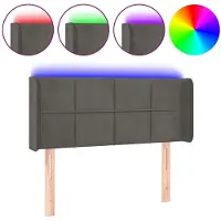 vidaXL Hoofdbord LED 103x16x78/88 cm fluweel donkergrijs