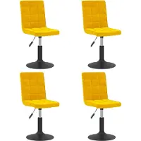 vidaXL Eetkamerstoelen draaibaar 4 st fluweel mosterdgeel