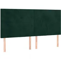 vidaXL Hoofdbord donkergroen 160x5x118/128 cm fluweel