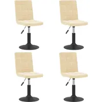 vidaXL Eetkamerstoelen draaibaar 4 st fluweel crèmekleurig