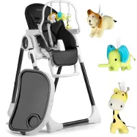 Nukido Belo Multifunctionele Kinderstoel Set - Verstelbaar - Zwart (Black) - Inclusief Speelboog