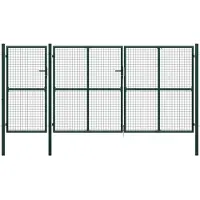 vidaXL Tuinpoort staal 400x200 cm groen