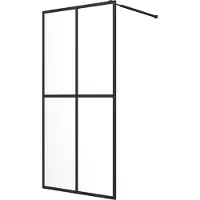 vidaXL Inloopdouchewand 90x195 cm transparant gehard glas