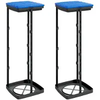 vidaXL Vuilniszakhouders 2 st 120 L PP zwart en blauw