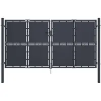 vidaXL Portail de Jardin Portail de Clôture Portillon de Jardin Porte de Terrasse Portillon de Terrasse Extérieur Acier 300x150 cm Anthracite