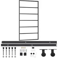 vidaXL Schuifdeur met beslag, veiligheidsglas (ESG) en aluminium, 102x205 cm