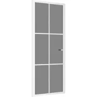 vidaXL Binnendeur 83x201,5 cm ESG-glas en aluminium wit