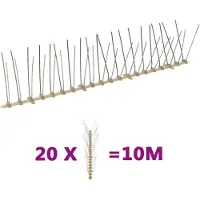 vidaXL Vogel- en duivenpinnen met 4 rijen 20 st 10 m kunststof