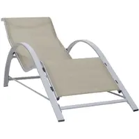 vidaXL Ligbed textileen en aluminium crèmekleurig