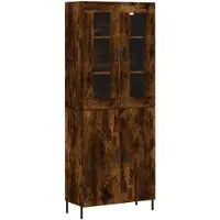 vidaXL Hoge kast 69,5x34x180 cm bewerkt hout gerookt eikenkleurig