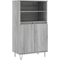 vidaXL Hoge kast 60x36x110 cm bewerkt hout grijs sonoma eikenkleurig