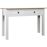 vidaXL Wandtafel Panama Range 110x40x72 cm massief grenenhout wit