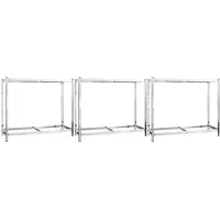 vidaXL Bandenrekken 2-laags 3 st 110x40x110 cm staal zilverkleurig