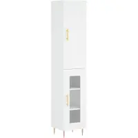 vidaXL Hoge kast 34,5x34x180 cm bewerkt hout wit