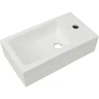 vidaXL Wastafel met kraangat rechthoekig wit 46x25,5x12 cm keramiek